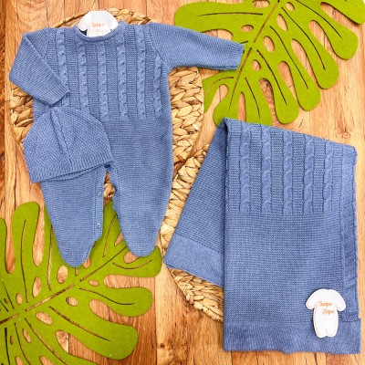  Saída de Maternidade Colors - Davi - Azul Jeans